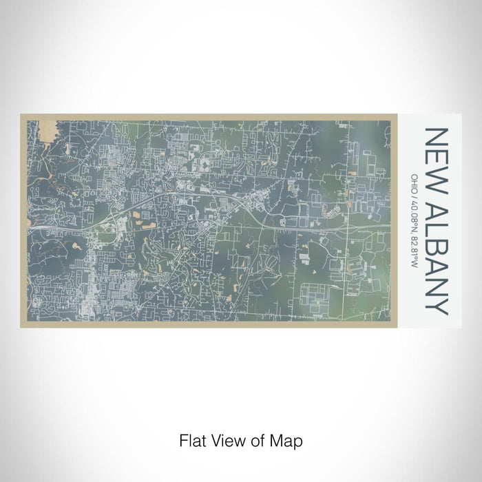 Rendered View of New Albany Ohio Map on 17oz Stainless Steel Insulated Bottle with printed afternoon style map
