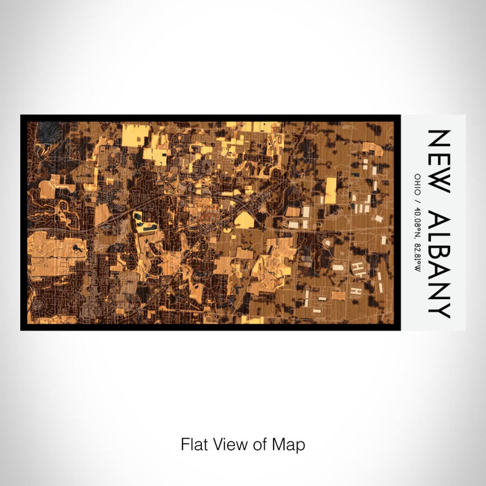 Rendered View of New Albany Ohio Map on 17oz Stainless Steel Insulated Bottle with printed ember style map