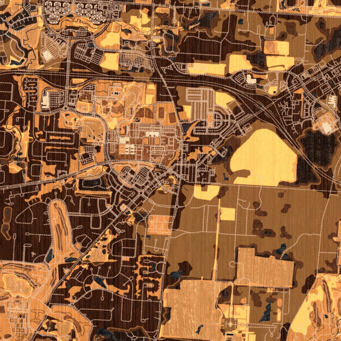 New Albany Ohio Map Print in Ember Style Zoomed In Close Up Showing Details