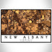 New Albany Ohio Map Print Landscape Orientation in Ember Style With Shaded Background