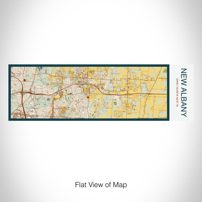 Rendered View of New Albany Ohio Map on 10oz Stainless Steel Insulated Cup in Woodblock with Sliding Lid