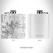 Rendered View of New Albany Ohio Map on 6oz Stainless Steel Flask in White