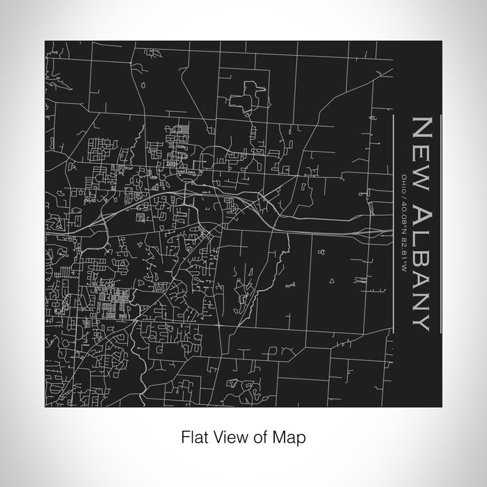 Rendered View of New Albany Ohio Map on 17oz Stainless Steel Insulated Tumbler in Black
