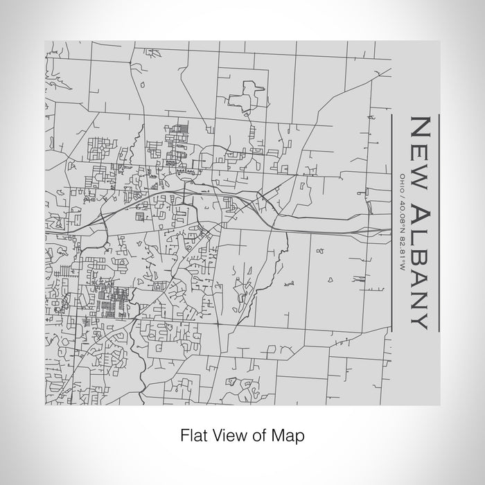 Rendered View of New Albany Ohio Map on 17oz Stainless Steel Insulated Tumbler
