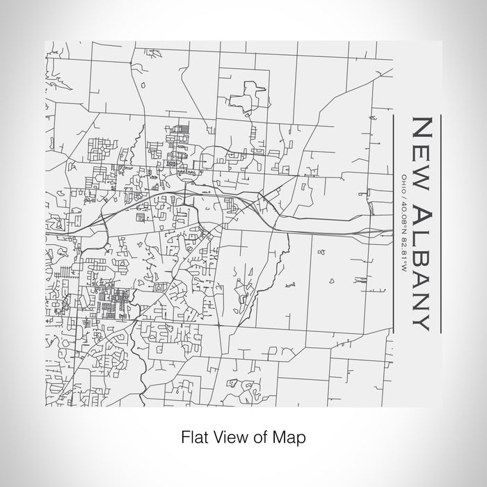 Rendered View of New Albany Ohio Map on 17oz Stainless Steel Insulated Tumbler in White
