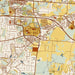 New Albany Ohio Map Print in Woodblock Style Zoomed In Close Up Showing Details