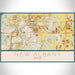 New Albany Ohio Map Print Landscape Orientation in Woodblock Style With Shaded Background