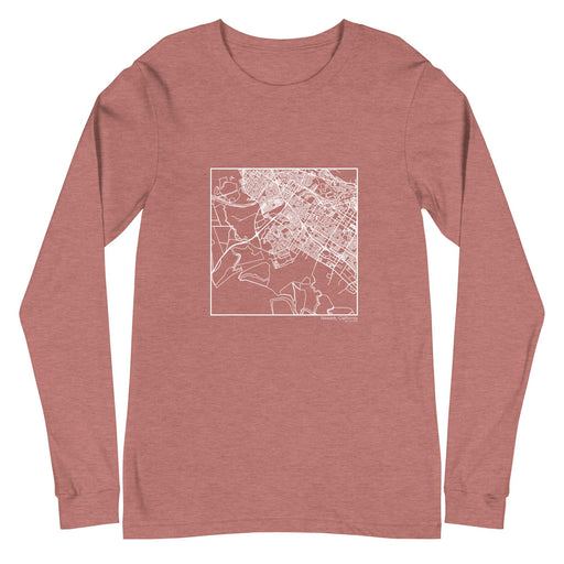 Newark California  Map Unisex Long-Sleeve T-shirt with City inscription in Heather Mauve