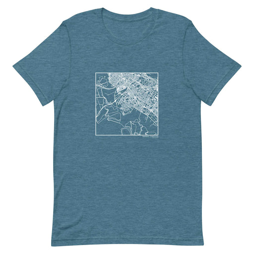 Newark California  Map Unisex T-Shirt with City inscription in Heather Teal