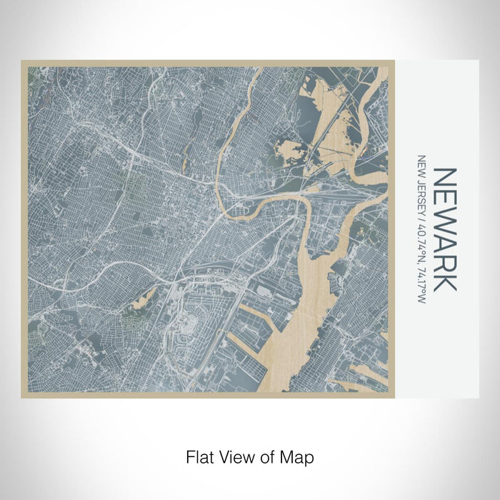 Rendered View of Newark New Jersey Map on 20oz Stainless Steel Insulated Bottle with Bamboo Top with printed afternoon style map