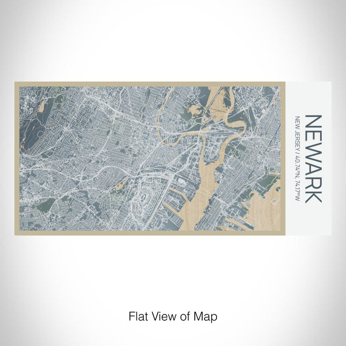 Rendered View of Newark New Jersey Map on 17oz Stainless Steel Insulated Bottle with printed afternoon style map
