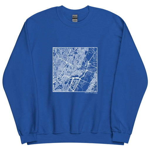 Newark New Jersey  Map Unisex Crewneck Sweater with City inscription in Royal Blue