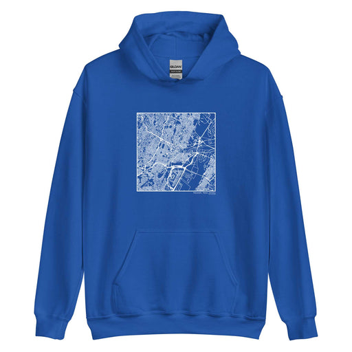 Newark New Jersey  Map Unisex Hoodie Sweater with City inscription in Royal Blue