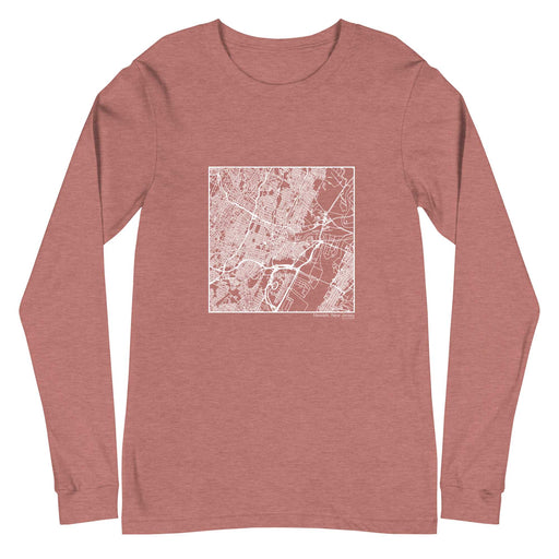 Newark New Jersey  Map Unisex Long-Sleeve T-shirt with City inscription in Heather Mauve
