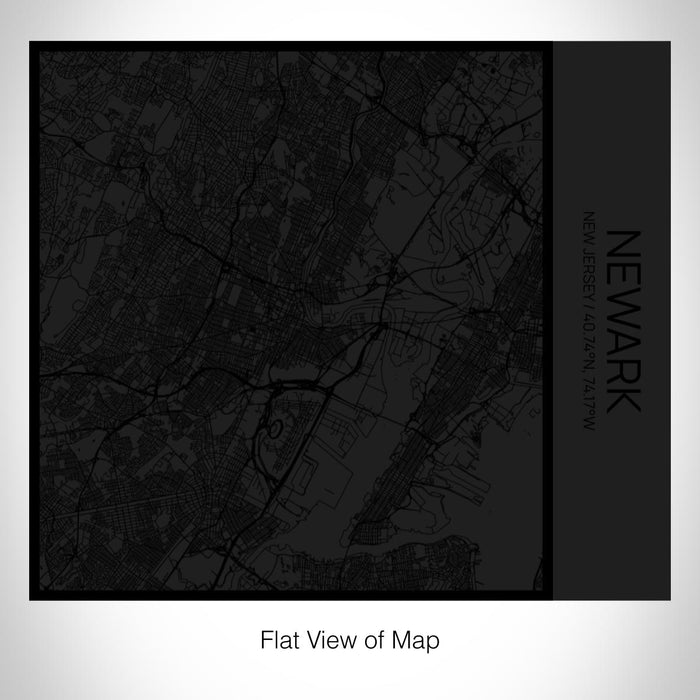 Rendered View of Newark New Jersey Map on 17oz Stainless Steel Insulated Tumbler in Matte Black with Tactile Lines