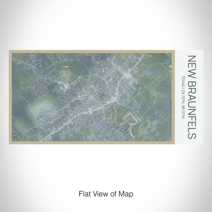 Rendered View of New Braunfels Texas Map on 17oz Stainless Steel Insulated Bottle with printed afternoon style map