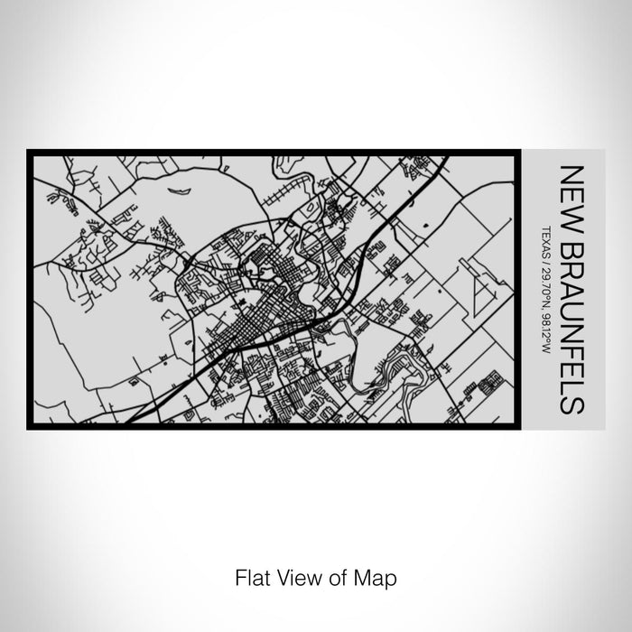 Rendered View of New Braunfels Texas Map on 17oz Stainless Steel Insulated Cola Bottle in Stainless
