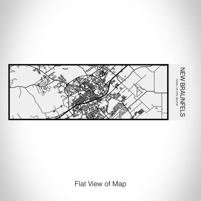 Rendered View of New Braunfels Texas Map on 10oz Stainless Steel Insulated Cup in Matte White with Sliding Lid