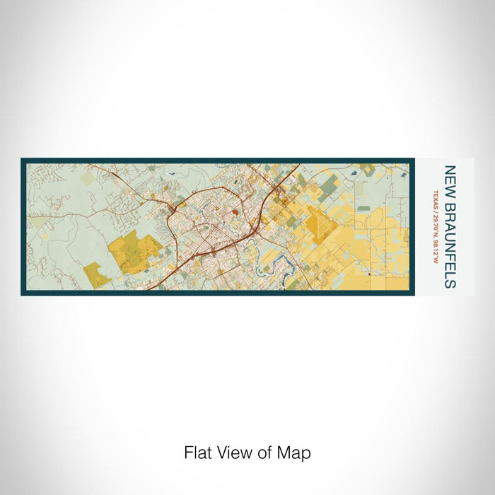 Rendered View of New Braunfels Texas Map on 10oz Stainless Steel Insulated Cup in Woodblock with Sliding Lid