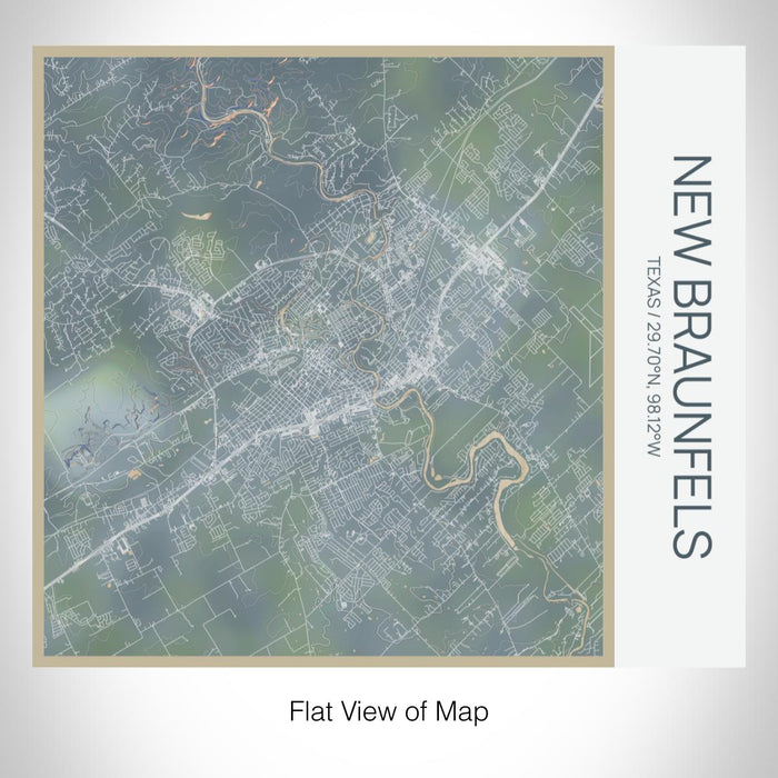 Rendered View of New Braunfels Texas Map on 17oz Stainless Steel Insulated Tumbler in Afternoon Map Style