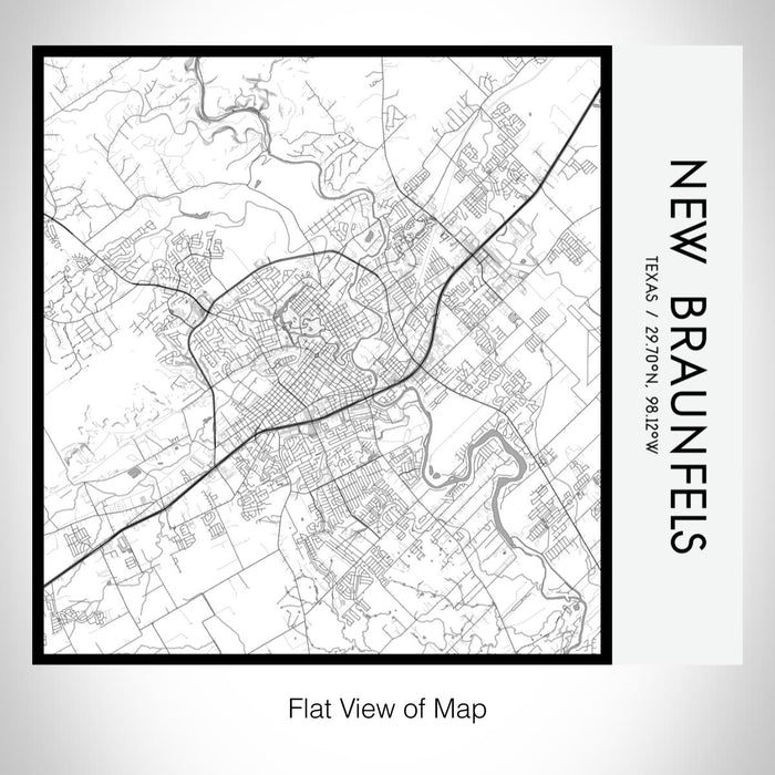 Rendered View of New Braunfels Texas Map on 17oz Stainless Steel Insulated Tumbler in Classic Map Style