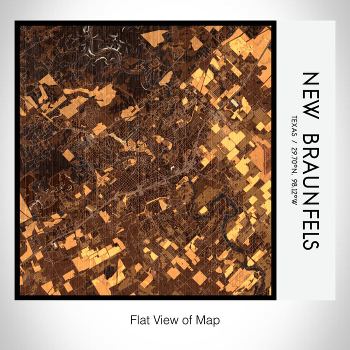 Rendered View of New Braunfels Texas Map on 17oz Stainless Steel Insulated Tumbler in Ember Map Style