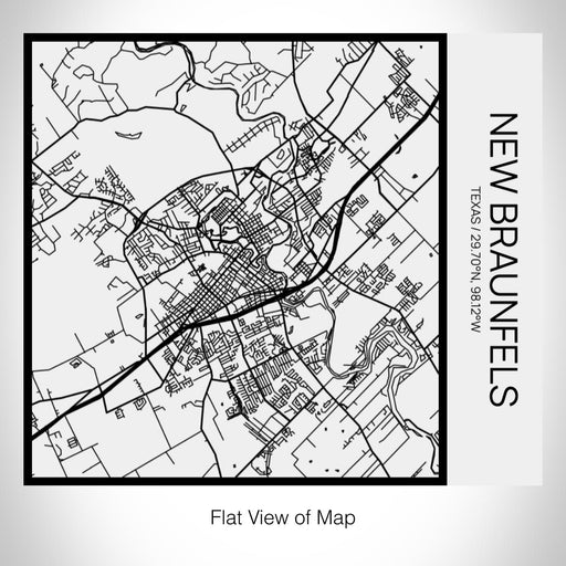 Rendered View of New Braunfels Texas Map on 17oz Stainless Steel Insulated Tumbler in Matte White with Tactile Lines