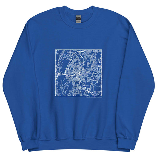New Britain Connecticut  Map Unisex Crewneck Sweater with City inscription in Royal Blue