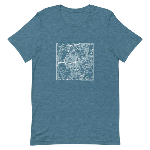 New Britain Connecticut  Map Unisex T-Shirt with City inscription in Heather Teal
