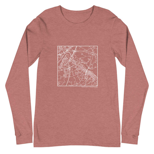 Newburyport Massachusetts  Map Unisex Long-Sleeve T-shirt with City inscription in Heather Mauve