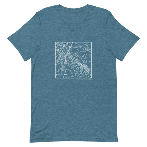 Newburyport Massachusetts  Map Unisex T-Shirt with City inscription in Heather Teal