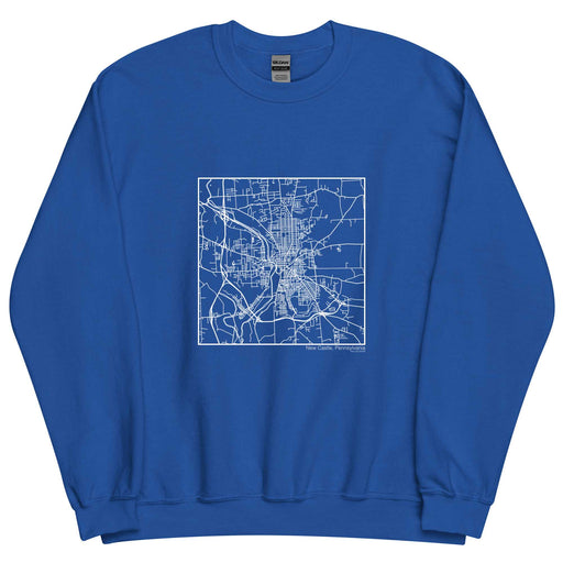 New Castle Pennsylvania  Map Unisex Crewneck Sweater with City inscription in Royal Blue