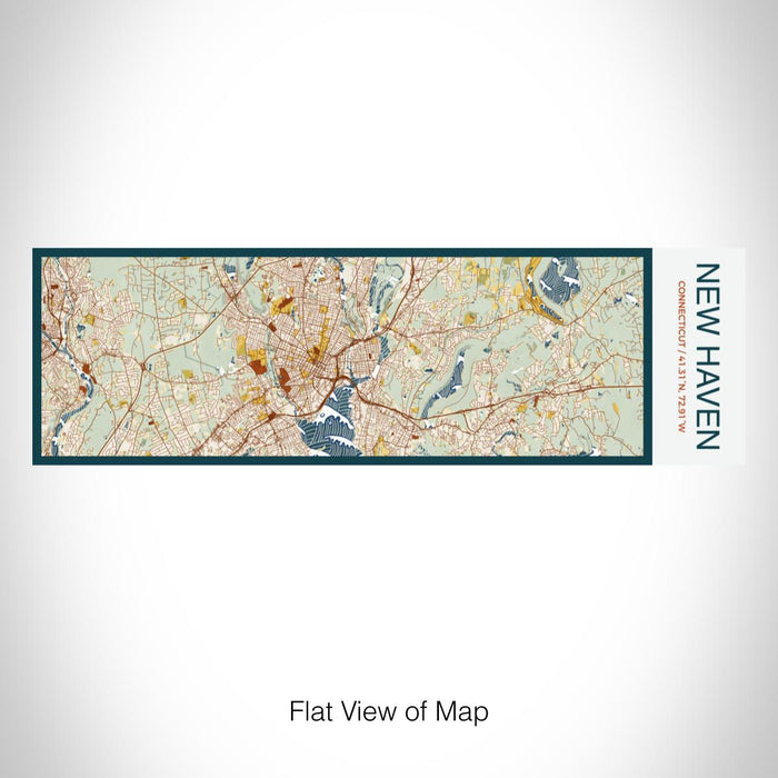 Rendered View of New Haven Connecticut Map on 10oz Stainless Steel Insulated Cup in Woodblock with Sliding Lid