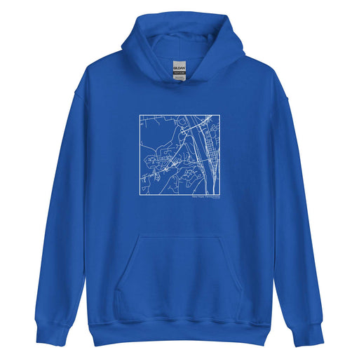 New Hope Pennsylvania  Map Unisex Hoodie Sweater with City inscription in Royal Blue