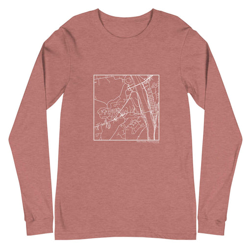 New Hope Pennsylvania  Map Unisex Long-Sleeve T-shirt with City inscription in Heather Mauve