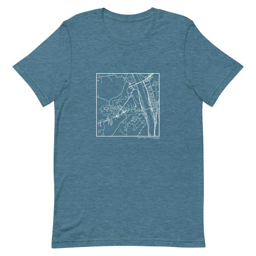 New Hope Pennsylvania  Map Unisex T-Shirt with City inscription in Heather Teal