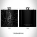 Rendered View of New Martinsville West Virginia Map Engraving on 6oz Stainless Steel Flask in Black