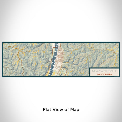 Flat View of Map Custom New Martinsville West Virginia Map Enamel Mug in Woodblock