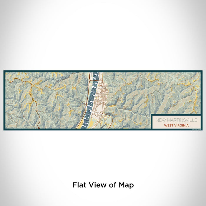 Flat View of Map Custom New Martinsville West Virginia Map Enamel Mug in Woodblock