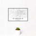 12x18 Newnan Georgia Map Print Landscape Orientation in Classic Style With Small Cactus Plant in White Planter