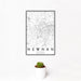 12x18 Newnan Georgia Map Print Portrait Orientation in Classic Style With Small Cactus Plant in White Planter