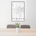 24x36 Newnan Georgia Map Print Portrait Orientation in Classic Style Behind 2 Chairs Table and Potted Plant