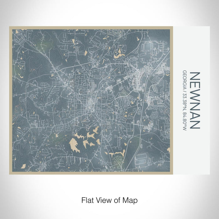 Rendered View of Newnan Georgia Map on 20oz Stainless Steel Insulated Bottle with Bamboo Top with printed afternoon style map