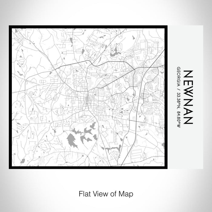 Rendered View of Newnan Georgia Map on 20oz Stainless Steel Insulated Bottle with Bamboo Top with printed classic style map