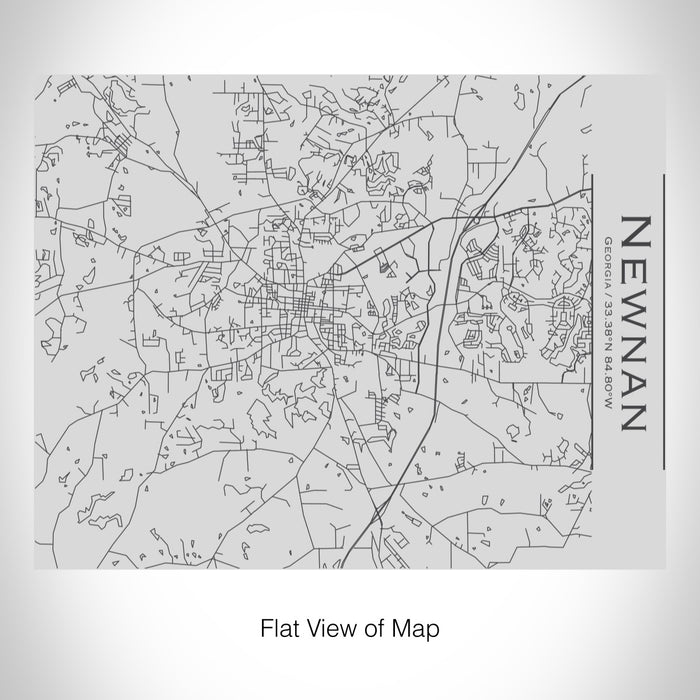 Rendered View of Newnan Georgia Map on 20oz Stainless Steel Insulated Bottle with Bamboo Top