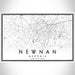 Newnan Georgia Map Print Landscape Orientation in Classic Style With Shaded Background