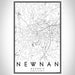 Newnan Georgia Map Print Portrait Orientation in Classic Style With Shaded Background