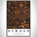 Newnan Georgia Map Print Portrait Orientation in Ember Style With Shaded Background