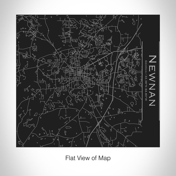 Rendered View of Newnan Georgia Map on 17oz Stainless Steel Insulated Tumbler in Black