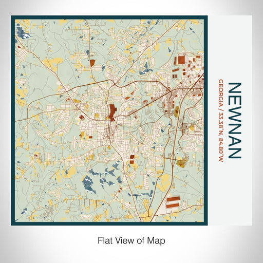Rendered View of Newnan Georgia Map on 17oz Stainless Steel Insulated Tumbler in Woodblock Map Style